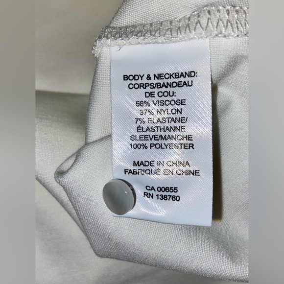 Women’s RW&CO long wide sleeves stretchy white blouse‎ lace accents size small - Picture 8 of 10